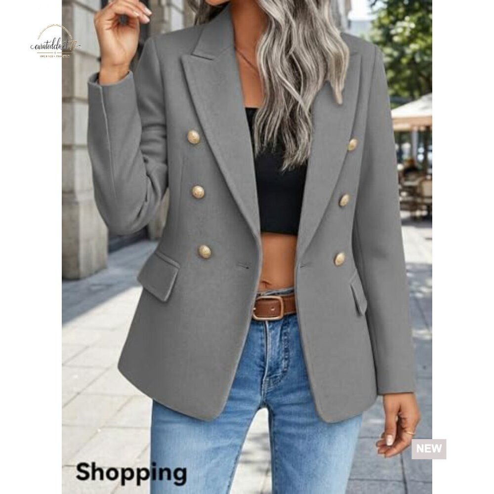 Wool Blend Blazer Fully Lined Business Casual Jacket Pockets Regular Fit - Picture 2 of 6